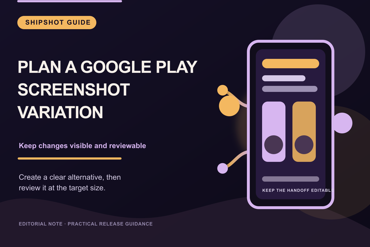 How to plan a Google Play screenshot variation
