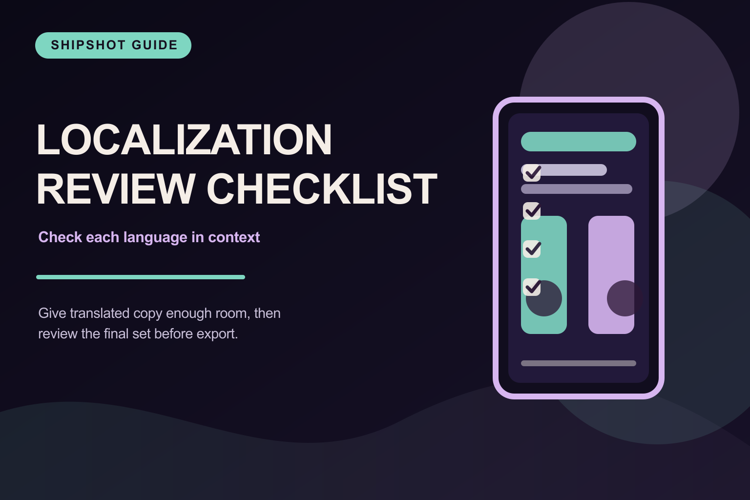 A checklist for localized app screenshots