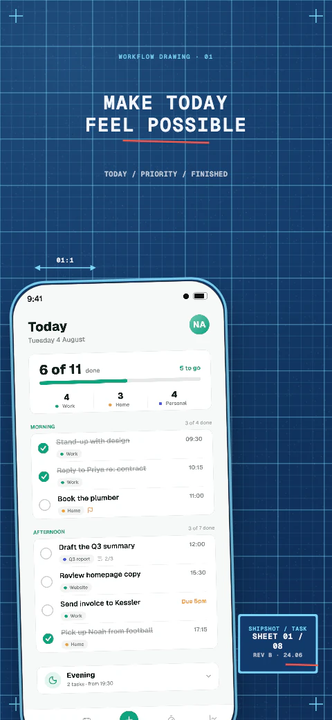 Blueprint app screenshot template cover