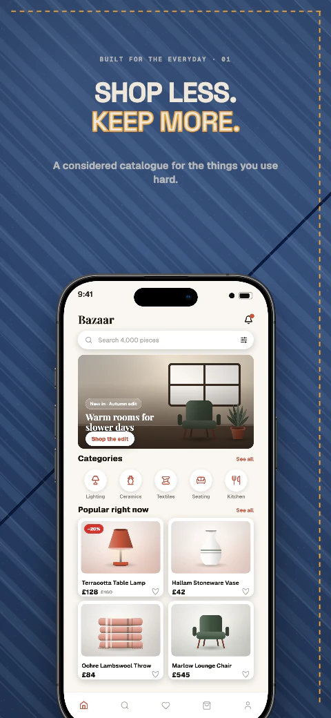 Denim app screenshot template cover
