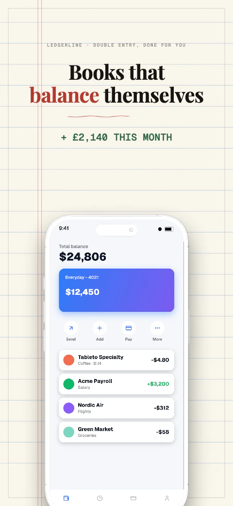 Ledgerline app screenshot template cover