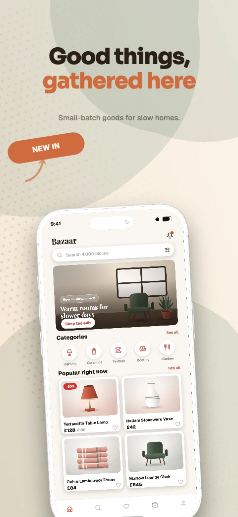 Market app screenshot template cover
