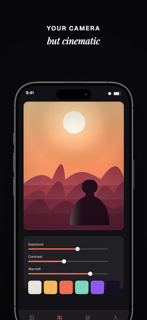 Noir app screenshot template