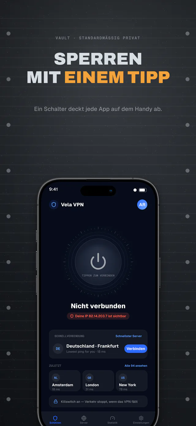 Vault Template-Set — App-Store-Screenshot in Shipshot erstellt