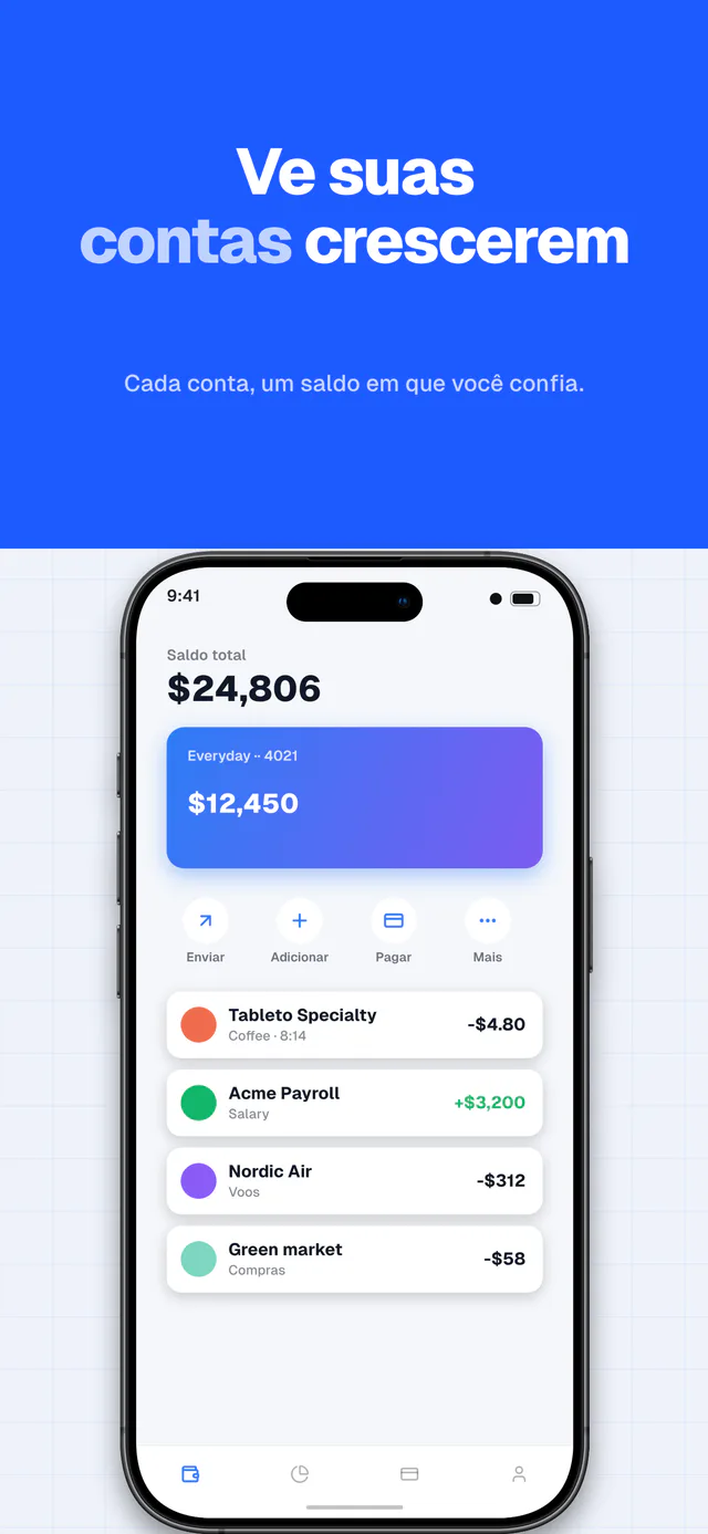 Ledger conjunto de templates — captura da App Store feita no Shipshot